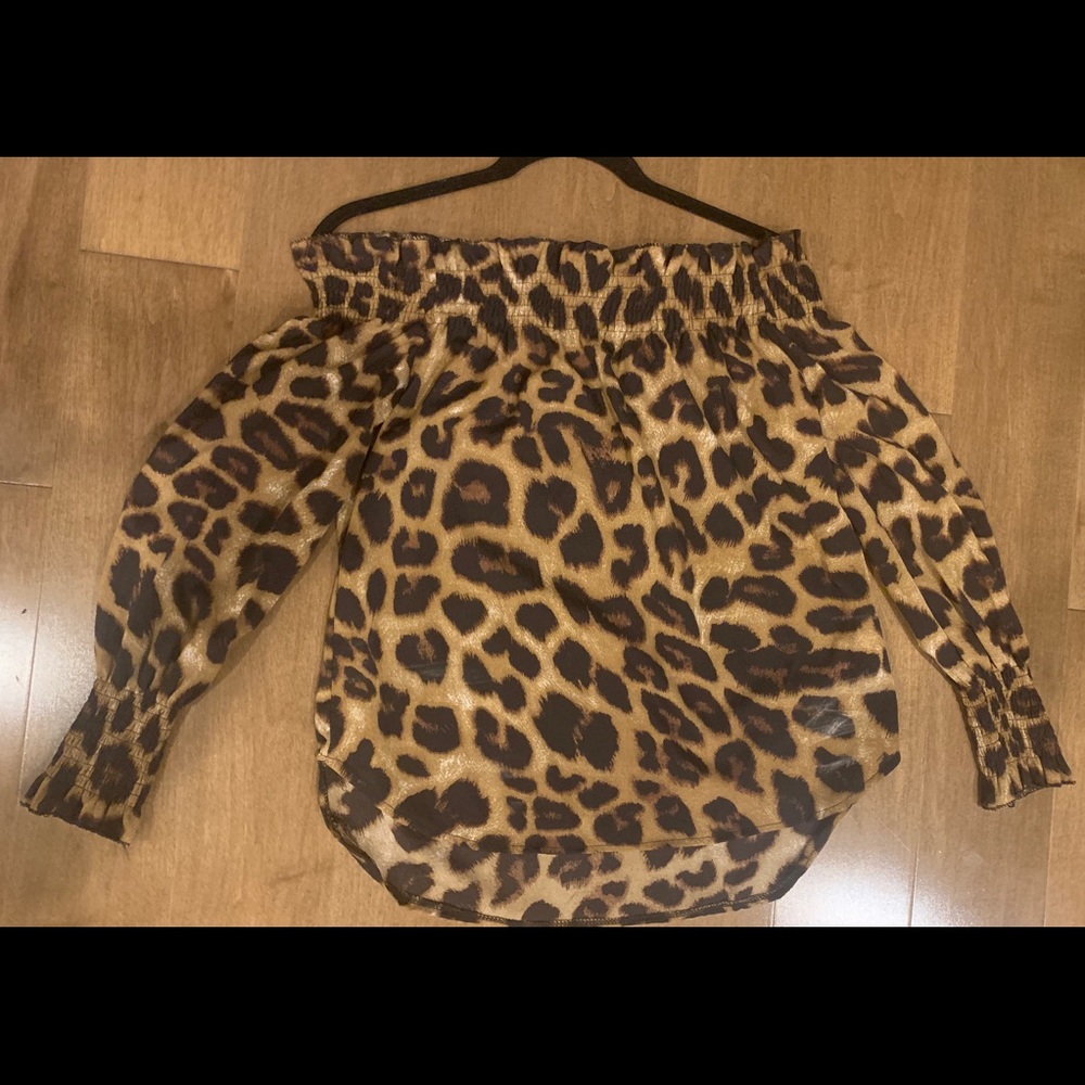 Off the Shoulder Leopard Blouse (Never Worn)